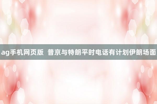 ag手机网页版  普京与特朗平时电话有计划伊朗场面