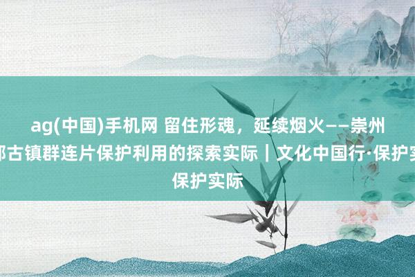 ag(中国)手机网 留住形魂，延续烟火——崇州北部古镇群连片保护利用的探索实际｜文化中国行·保护实际