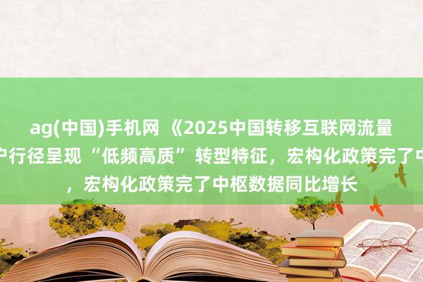ag(中国)手机网 《2025中国转移互联网流量年度论说》：用户行径呈现 “低频高质” 转型特征，宏构化政策完了中枢数据同比增长