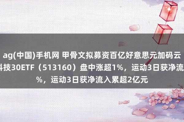 ag(中国)手机网 甲骨文拟募资百亿好意思元加码云基建，港股科技30ETF（513160）盘中涨超1%，运动3日获净流入累超2亿元