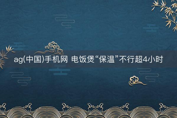 ag(中国)手机网 电饭煲“保温”不行超4小时