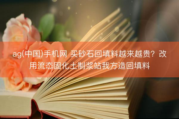 ag(中国)手机网 买砂石回填料越来越贵？改用流态固化土制浆站我方造回填料