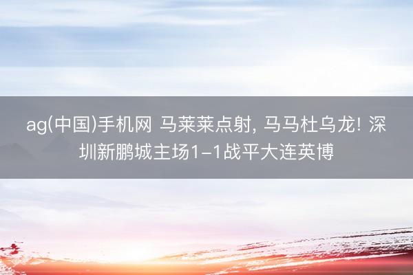 ag(中国)手机网 马莱莱点射， 马马杜乌龙! 深圳新鹏城主场1-1战平大连英博
