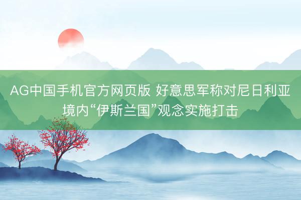 AG中国手机官方网页版 好意思军称对尼日利亚境内“伊斯兰国”观念实施打击