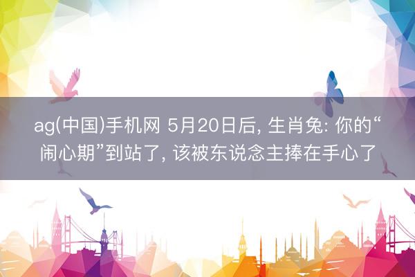 ag(中国)手机网 5月20日后， 生肖兔: 你的“闹心期”到站了， 该被东说念主捧在手心了
