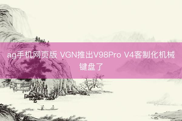ag手机网页版 VGN推出V98Pro V4客制化机械键盘了