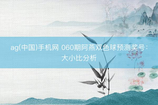 ag(中国)手机网 060期阿燕双色球预测奖号：大小比分析