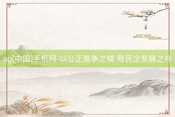 ag(中国)手机网 以公正竞争之锚 稳民企发展之舟