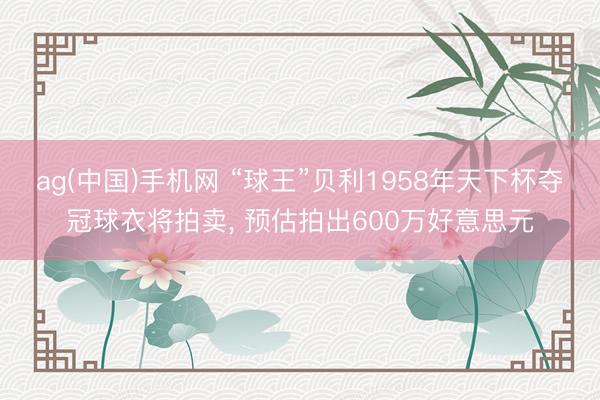 ag(中国)手机网 “球王”贝利1958年天下杯夺冠球衣将拍卖， 预估拍出600万好意思元