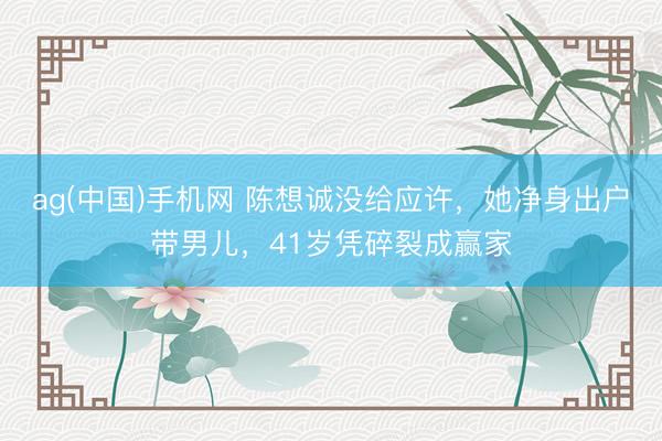 ag(中国)手机网 陈想诚没给应许,她净身出户带男儿,41岁凭碎裂成赢家